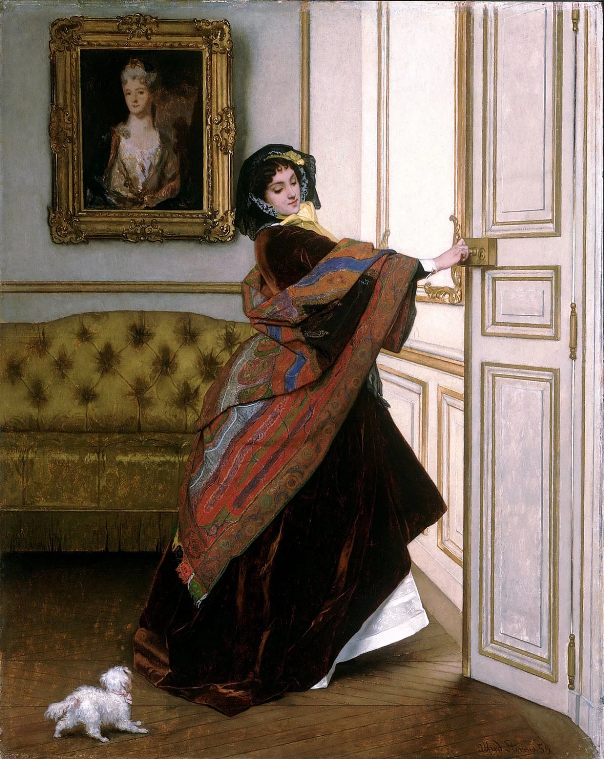 Alfred Émile Stevens - 191, Vuoi uscire con me, Fido, 1859, Philadelphia Museum of Art